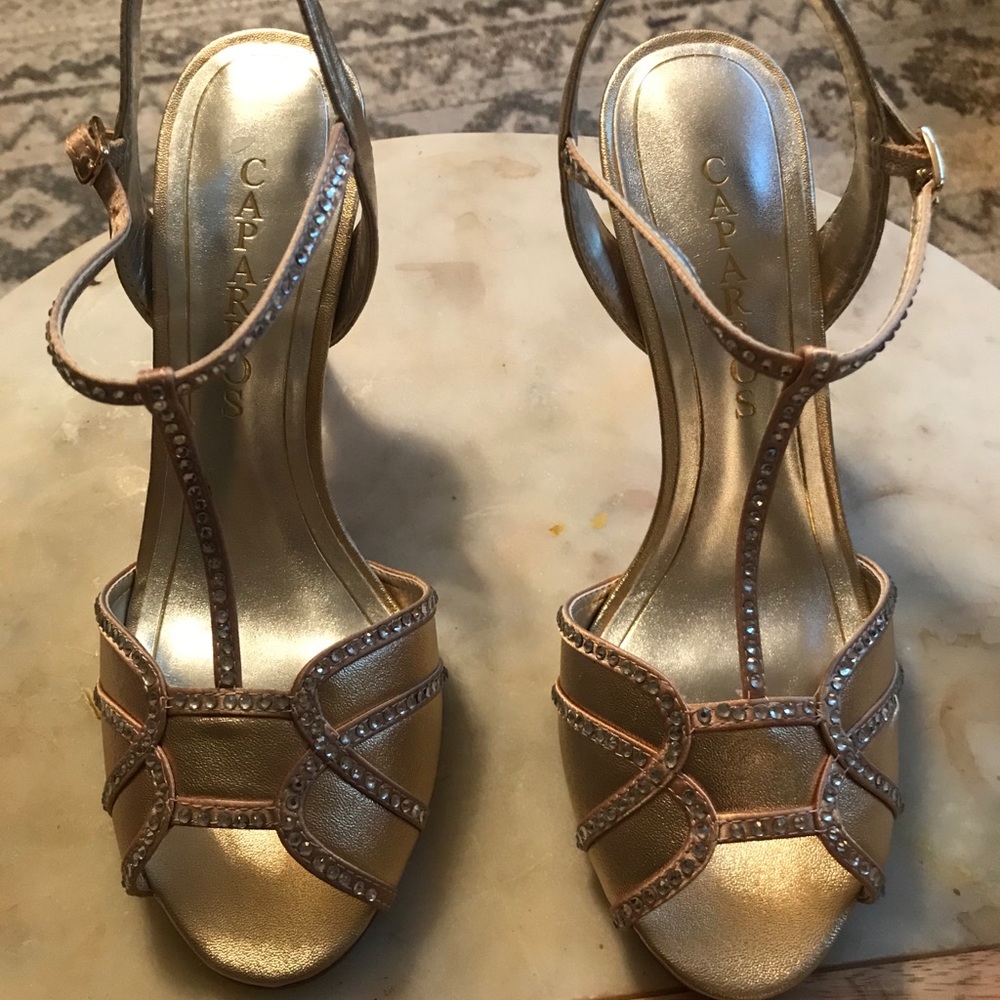 Caparros Evening Shoes - NWB 6.5 Goldw/rhinestones